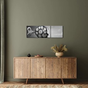 Művészi kép egy fej órával (órával) (90x30 cm)