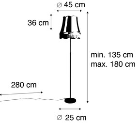 Állólámpa bronz színű Granny árnyékolóval krémszínű 45 cm állítható - Parte