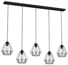 Csillár zsinóron BERGEN 5xE27/60W/230V fekete