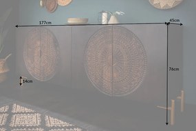 Design komód Fernanda 160 cm fekete mangó