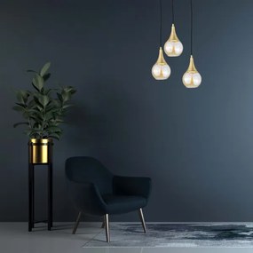 Csillár zsinóron LACRIMA HONEY 3xE27/60W/230V á. 30 cm