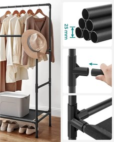 Ruhatartó állvány, max. terhelhetőség 55 kg, fekete