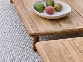 Sling dohányzóasztal 120x84 cm teakfa lappal