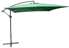 ROJAPLAST 8080 függő napernyő, hajtókarral - zöld - 270 x 270 cm - vízálló ()
