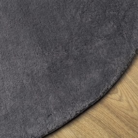 HUARTE antracit rövid szálú puha és mosható szőnyeg Ø 120 cm