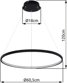 GLOBO 67192-29B RALPH Modern Led Függesztett Lámpa IP20