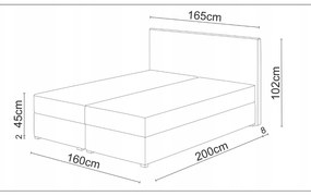 Franciaágy  Boxspring 160 cm Karen Comfort (bézs) (matraccal és tárolóhellyel). 1056009