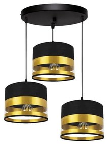 Csillár zsinóron MILO 3xE27/60W/230V arany/fekete