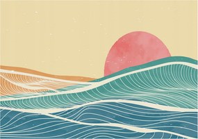 Fotótapéta Flizelina Nappali és Hálószoba Irodába Tengeri hullámok 208x146 Ragasztó