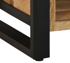 Cipőpad 100x40x50 cm Tömör Fa Durva Mangó