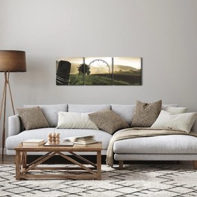 Egy rét képe (órával) (90x30 cm)