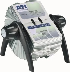 Névjegykártyatartó, műanyag, 400 db-os, forgatható, fekvő, DURABLE, VISIFIX®, fekete (DB241701)