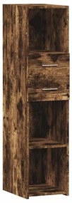 füstös tölgy színű szerelt fa magasszekrény 30 x 42,5 x 124 cm