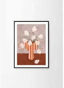 Poszter 30x40 cm White Flowers in Striped Vase – Frankie Penwill – The Poster Club