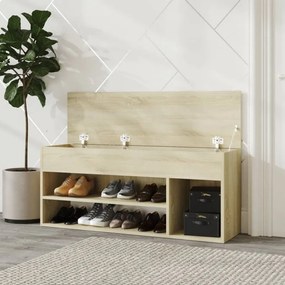 sonoma tölgy színű szerelt fa cipőtároló pad 105 x 30 x 45 cm