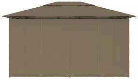 Tópszínű kerti pavilon függönyökkel 4 x 3 m 180 g/m²