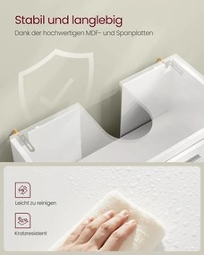 VASAGLE mosdó alatti szekrény, fürdőszobaszekrény 30×60×60 cm, felhőfehér