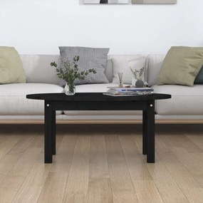 fekete tömör fenyőfa dohányzóasztal 80x40x35 cm