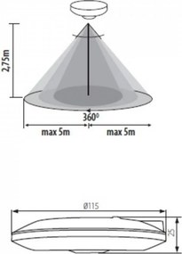 Kanlux 23452 Zona Flat-W mozgásérzékelő fehér IP20