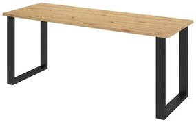 Asztal Tucson 138Artisan tölgy, Fekete, 75x67x185cm, Laminált forgácslap, Fém