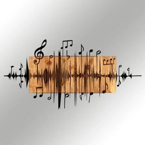 Fali dekoráció 90x47 cm jegyzetek fa/fém