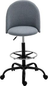 Vinsetto Állítható Magas Ülésű Irodai Szék 105-125 cm Forgószék 360° Szürke Ágynemű | Aosom