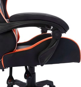 vidaXL narancssárga és fekete műbőr versenyszék RGB LED-világítással