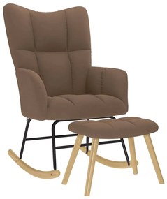 barna szövet hintaszék lábtartóval