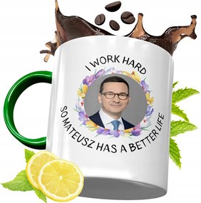 Máté Morawiecki Zöld Bögre Ajándék, fényképes nyomattal