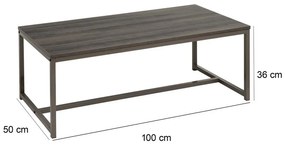 Barna dohányzóasztal 50x100 cm – Casa Selección