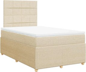 vidaXL krémszínű szövet rugós ágy matraccal 120 x 200 cm