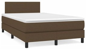 barna szövet rugós és LED-es ágy matraccal 120x190 cm