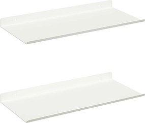vidaXL Lebegő polc Falra szerelhető 2 pcs Fehér 40 x 18 x 2,5 cm Acél