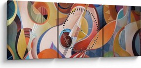 Kép - Zenei absztrakt (órával) (90x30 cm)