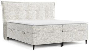 Világosszürke ágyneműtartós boxspring ágy 160x200 cm Sinai – Maison de Rêve