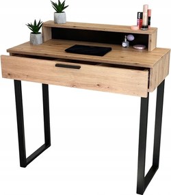 Lena Fésülködőasztal Plus Tölgy Artisan Metal Fekete U 90CM