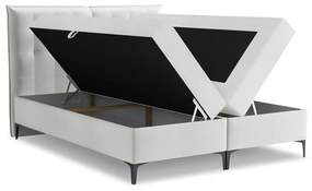 Világosszürke ágyneműtartós boxspring ágy 140x200 cm Mikana – Makamii