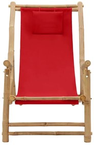 Piros bambusz és vászon nyugágy