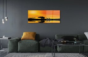 Üvegképek Zsiráfok fa West Lake 125x50 cm