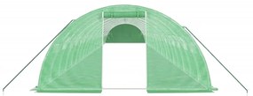 zöld acélvázas melegház 88 m² 22 x 4 x 2 m