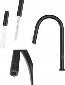 Konyhai csaptelep fekete kihúzható kifolyócső Vaya álló konyhai csaptelep