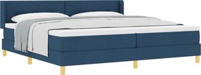 vidaXL Rugós Ágy matracmal fejtámlával Kék 200 x 200 cm szövet