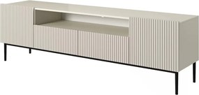 Nicole RTV szekrény 200 cm nyitott polccal és fiókokkal - kasmír / fekete lábak
