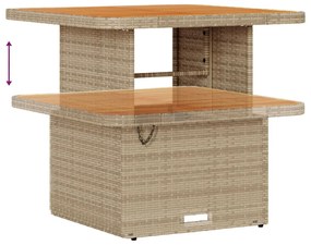 12 db-os kerti kanapé szett párnákkal bézs poli rattan akáciával, 3 db-os kerti étkező szett párnákkal bézs poli rattan akáciával, 2 üléses kerti kanapé párnákkal bézs poli rattan