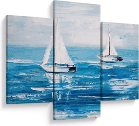 Kép - Egy jacht festése a tengeren (90x60 cm)