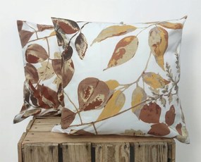 Pamut párnahuzat Prémium levelek barna őszi 1792 levelek 40x40