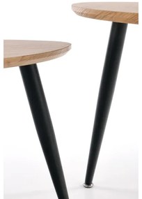 KÉSZLET 2x Kisasztal NICEA átm. 40/60 cm arany tölgy/fekete