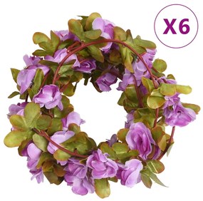 6 db világoslila karácsonyi virágfüzér 250 cm
