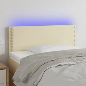 krémszínű műbőr LED-es fejtámla 100 x 5 x 78/88 cm
