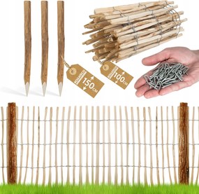 Kerítésrúd 100 x 500CM Oszlopok 150CM Szünet 7-8CM